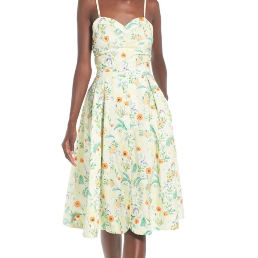 Rachel Antonoff Lindsay Tie Back Midi Dress Sz 6